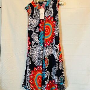 Papillon Blanc Vibrant Multicolor Midi Dress